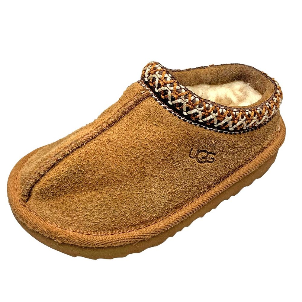 UGG Australia 1019066K Tasman II Chestnut Suede Toddler Mule Slippers